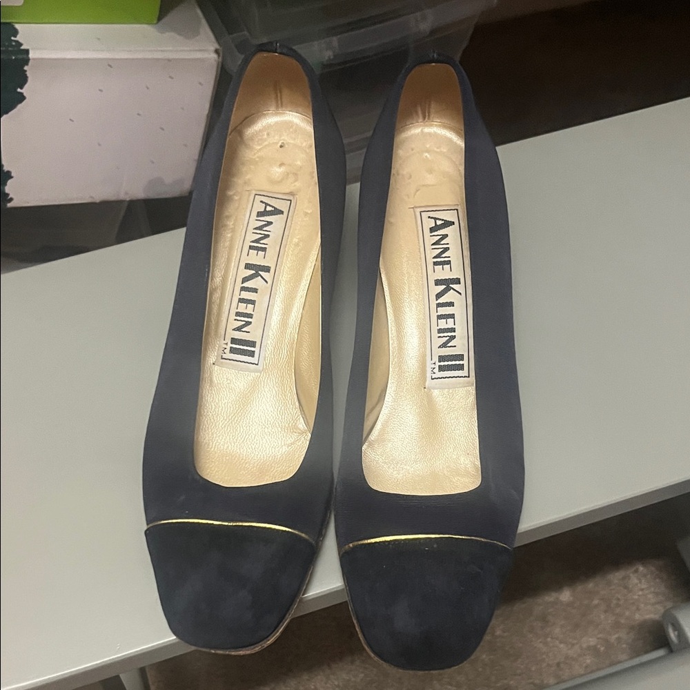 Anne Klein Women's Vintage Navy Suede  Pumps